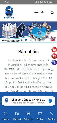 Android application BaconcoApp screenshort