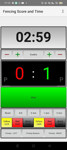 Android application Fencing score and time screenshort