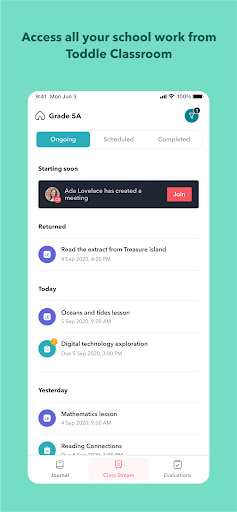 Screenshot of Toddle Student