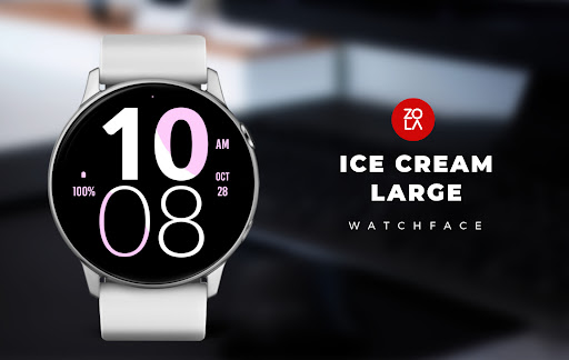 Android application Ice Cream Large Watch Face screenshort