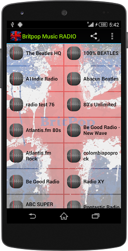 Android application BritPop Music RADIO screenshort