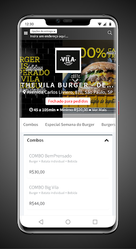 Android application The Vila Burger screenshort