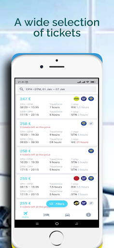 Plane Tickets app Screen 3