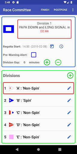 Android application RaceTac Committee screenshort