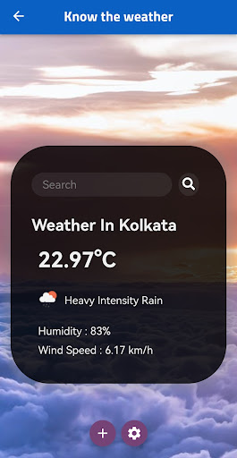 Android application Know the weather screenshort