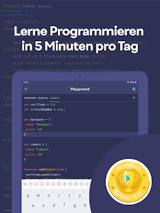 Mimo programmieren lernen HTML, Python, JavaScript Screenshot