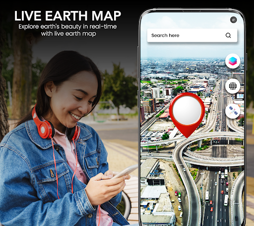 Android application Earth Map Satellite View 3D screenshort
