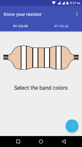 Android application Know your resistor - Resistanc screenshort