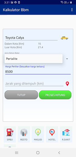 Kalkulator BBM Screen 3
