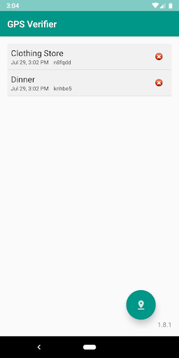 Android application GPS Verifier screenshort