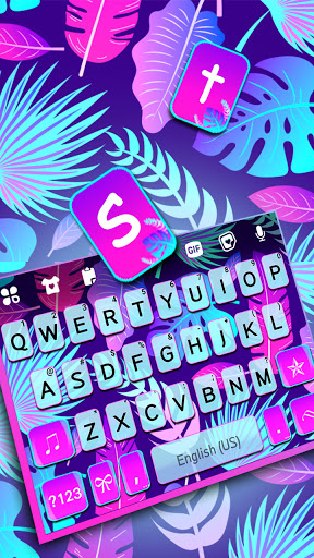 Tropical Leaf Keyboard Backgro Screen 2