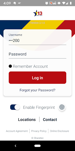 Android application One Thirteen Credit Union screenshort