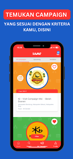 Android application IAM INFLUENCER screenshort