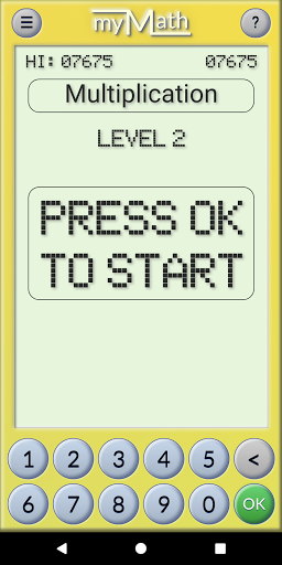 Android application MyMath - Multiplication tables screenshort