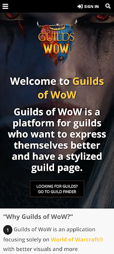 Android application Guilds of WoW screenshort