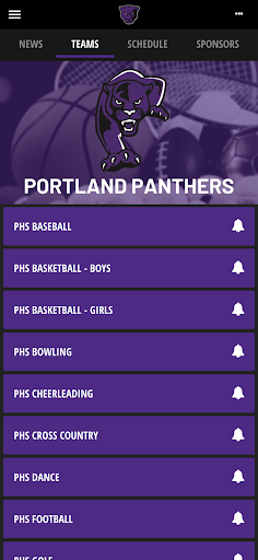 Portland Panthers Athletics Screen 3