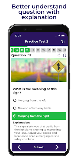 VA Drivers Practice Test Screen 2