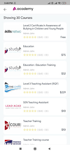 Android application My E-learning Courses screenshort