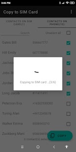 Copy to SIM Card Screenshot