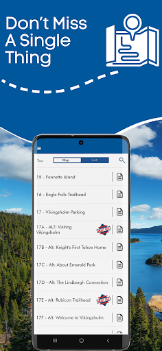 Screenshot of Lake Tahoe Audio Guide Tour