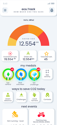 Android application ecoTrack screenshort
