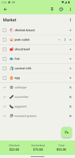 Shopping Notes Screen 2
