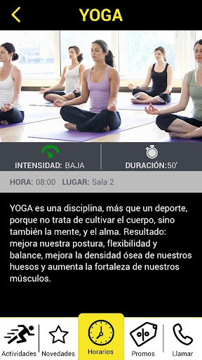 Android application Olympic Fitness Zone screenshort