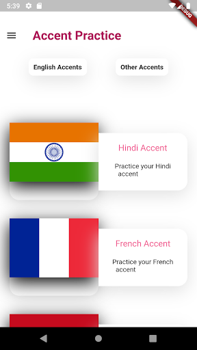 Accent Practice Screen 2
