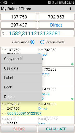 Rule of Three - Calculator Screen 3