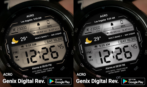 ACRO Genix Digi Rev watchface Screen 2