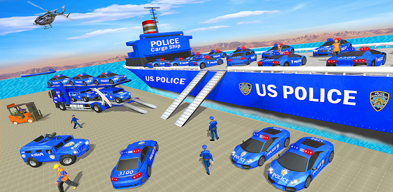 ألعاب شاحنة نقل سيارات الشرطة