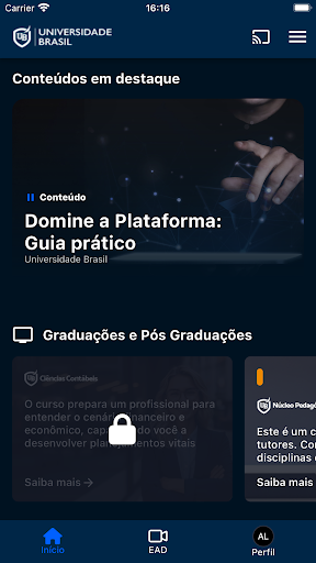 Android application EaD - UB screenshort