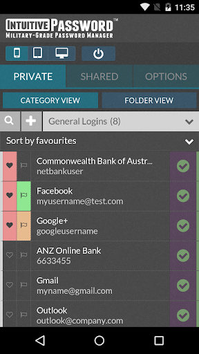 Android application Intuitive Password® screenshort