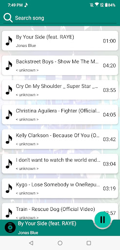 Android application Music Player screenshort
