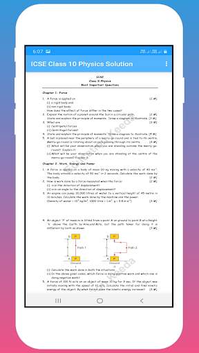 ICSE Class 10 Physics Solution Screen 3