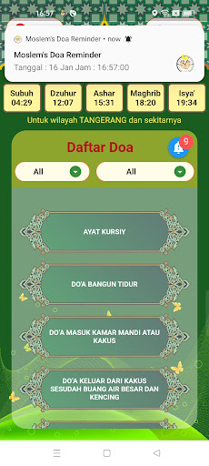 Android application Moslem's Doa Reminder screenshort
