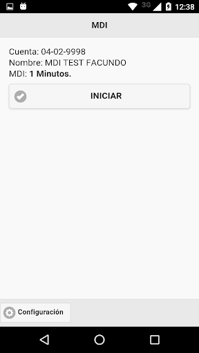 MDI Monitoreo de Ingreso. Screen 2