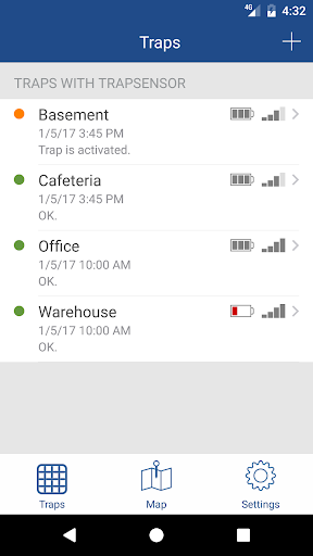 Android application TrapSensor screenshort