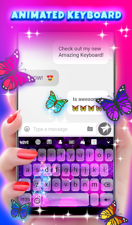 Neon Butterflies Wallpaper HD - 5.10.45 - (Android)