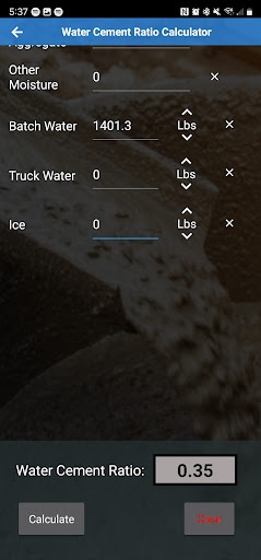Water Cement Ratio and More! Screen 3