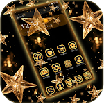 Cover Image of Télécharger Gold Star Theme Wallpaper Lux Black Gold 1.2.1 APK