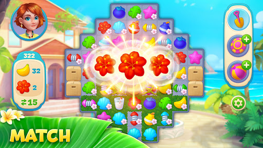 Hawaii Match-3 Mania Home Design & Match Puzzle