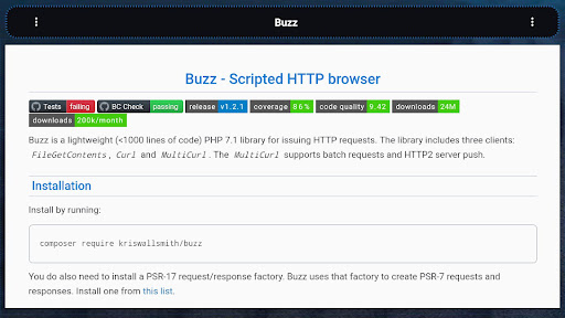 Screenshot of PHP Libraries and Compiler