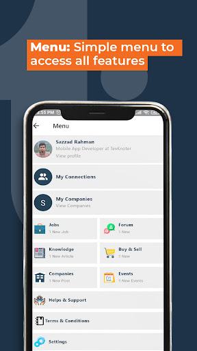 Android application TexMeta: A Textile Biz Network screenshort
