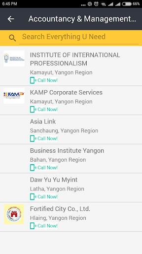 Yangon Directory Screen 2