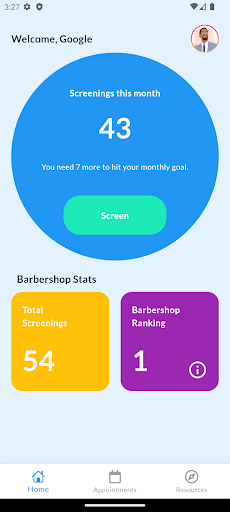Android application Oben Barber screenshort