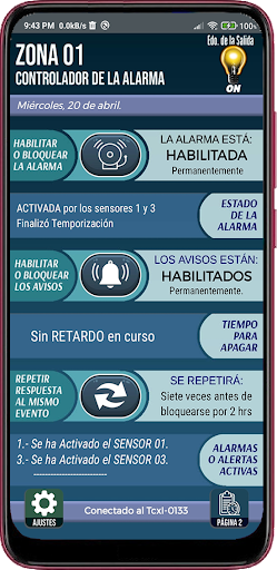 Android application Controlador Domótico TCXI screenshort