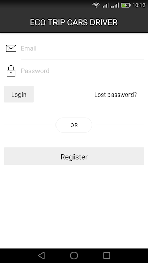 Android application ECO TRIP CARS DRIVER screenshort