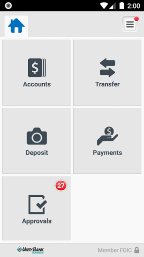 Unity Bank Business Mobile Screen 3
