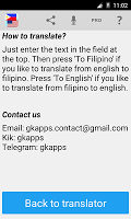 screenshot of Filipino English Translator